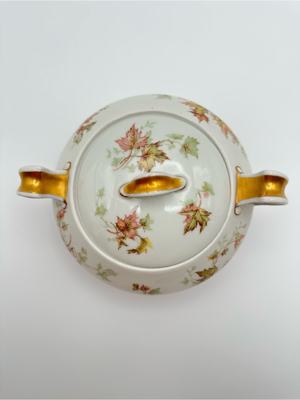 Haviland Limoges Autumn Leaf Creamer & Covered Sugar Bowl Gold Accents - Picture 11 of 16